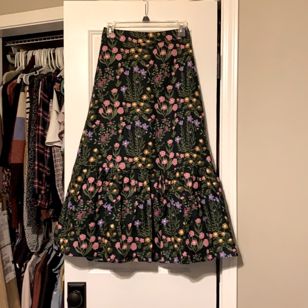 ModCloth flower midi skirt